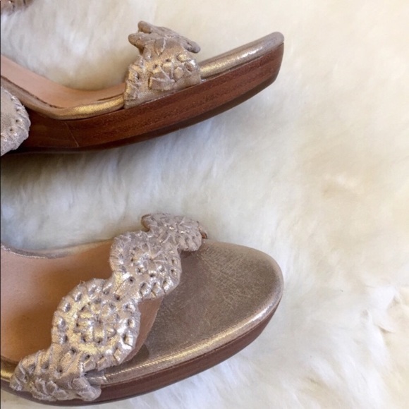 Jack Rogers Gold Luccia Stardust Platform Wedges - Picture 6 of 8